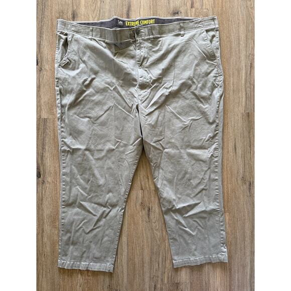 Lee Men’s Extreme Comfort Straight Fit Gray Pants Size 60x30 - Picture 1 of 4